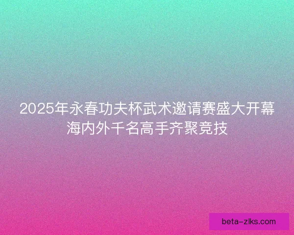 2025年永春功夫杯武术邀请赛盛大开幕海内外千名高手齐聚竞技